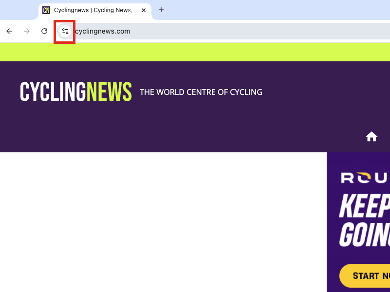 Click on the View site information icon