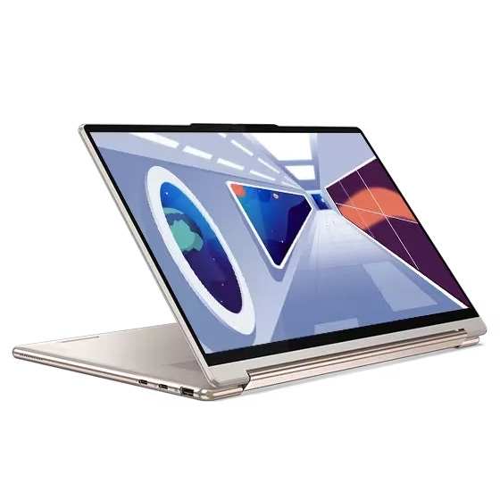 Lenovo Yoga 9i Gen 8 on white background with screen folded back