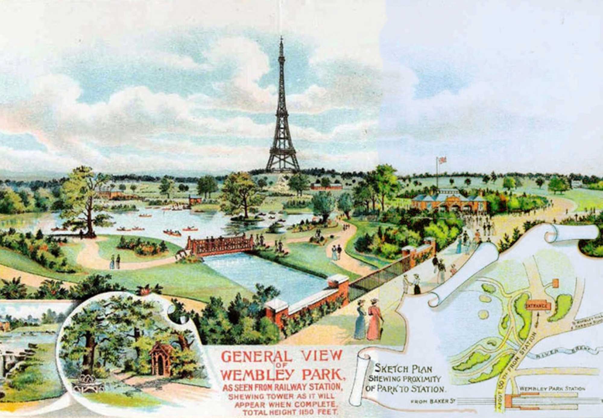 What Wembley Park might have been, with Watkin&#039;s Tower at its heart.