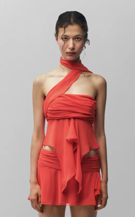 Guizio, Chiffon Wrap Around Top