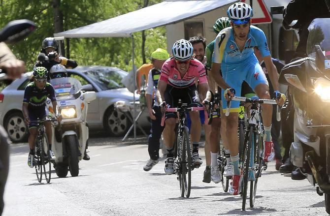 Fabio Aru (Astana) makes his winning attack