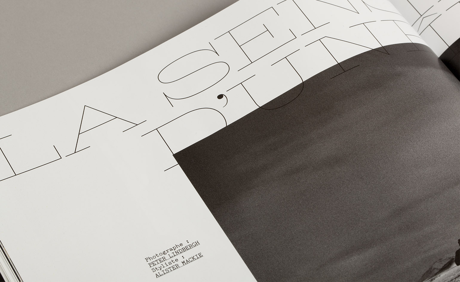 A close-up of a page within a magazine focussing on the typography.