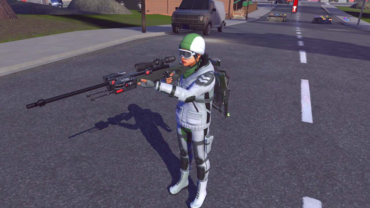 Image of a player holding a sniper rifle in Population: one to display the new graphics upgrade