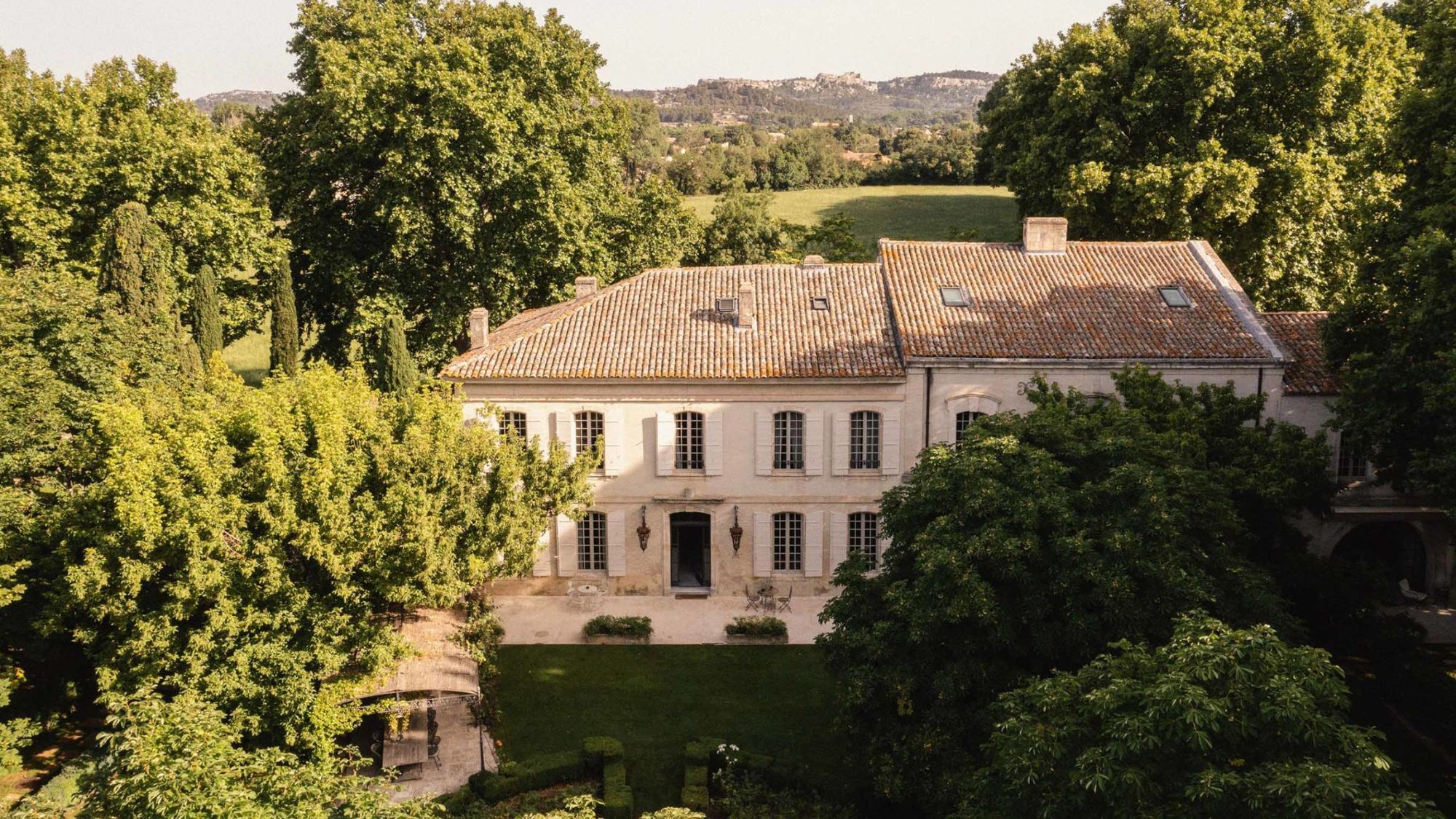 Le Mas de Chabran from above 