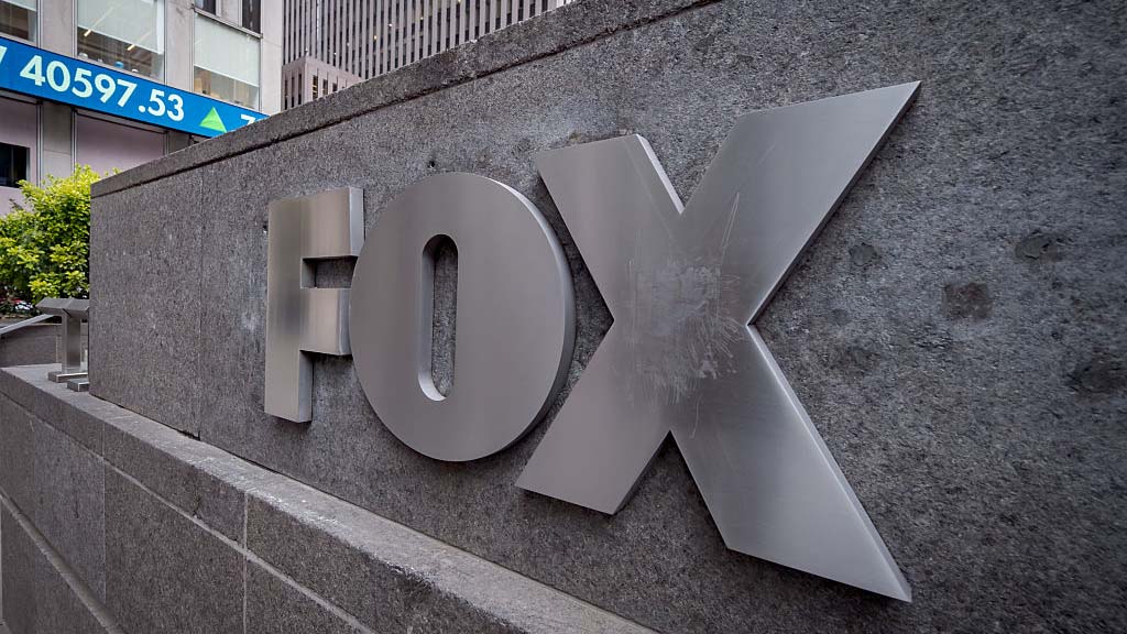 MANHATTAN, NEW YORK, UNITED STATES - 2025/04/15: Sign at the main entrance to the FOX News Headquarters at NewsCorp Building in Manhattan. (Photo by Erik McGregor/LightRocket via Getty Images)
