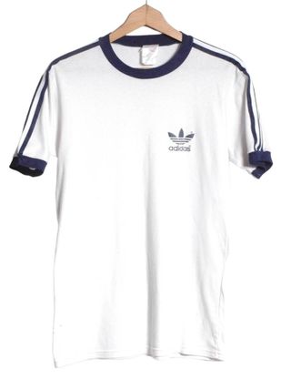 Vintage 1970's Adidas White Ringer T Shirt