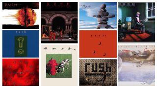 A montage of Rush albums sleeves