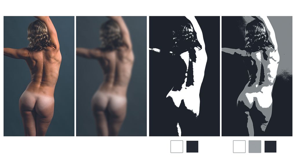 Images from an anatomy drawing tutorial