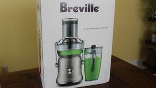 The box of the Breville Juice Fountain Cold Plus