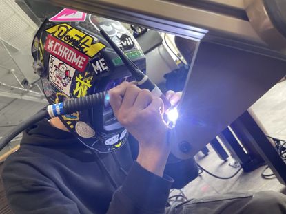 Students at Benson Polytechnic High School applied studies includes building a bike frame 