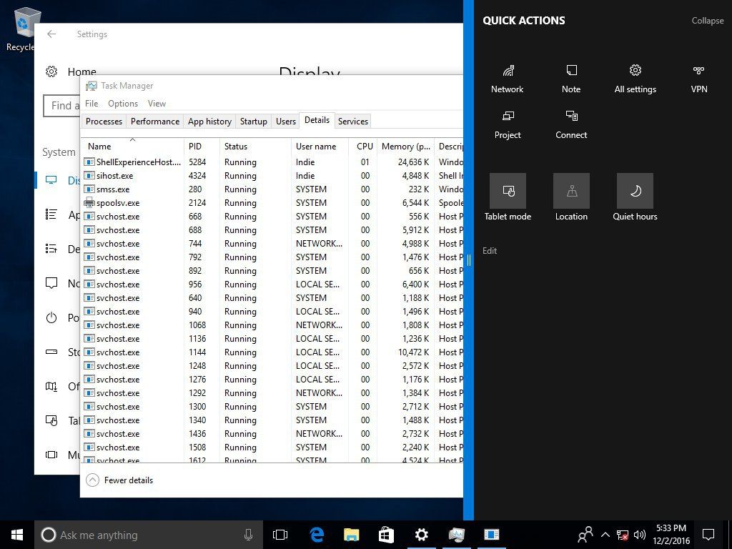 Early quick actions configuration