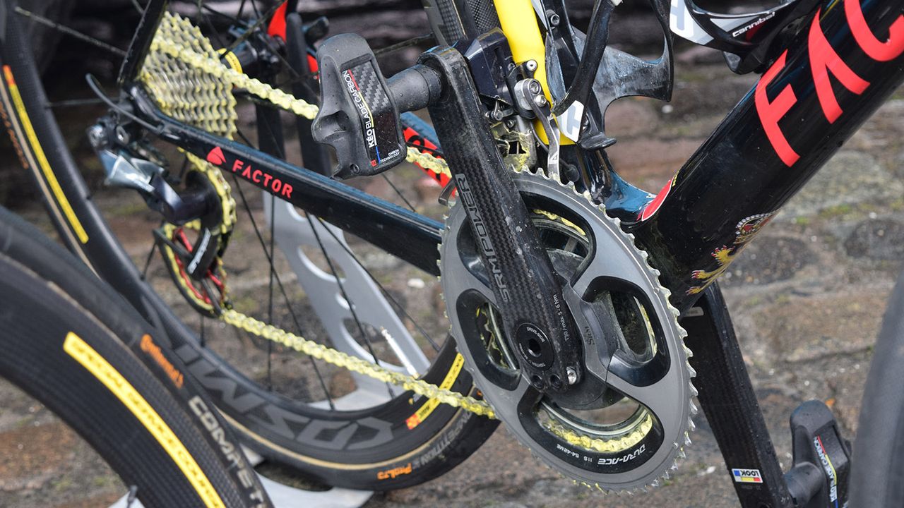 Oliver Naesen's used a CermaicSpeed UFO chain in a colour-coordinated yellow finish for the Belgian national champion