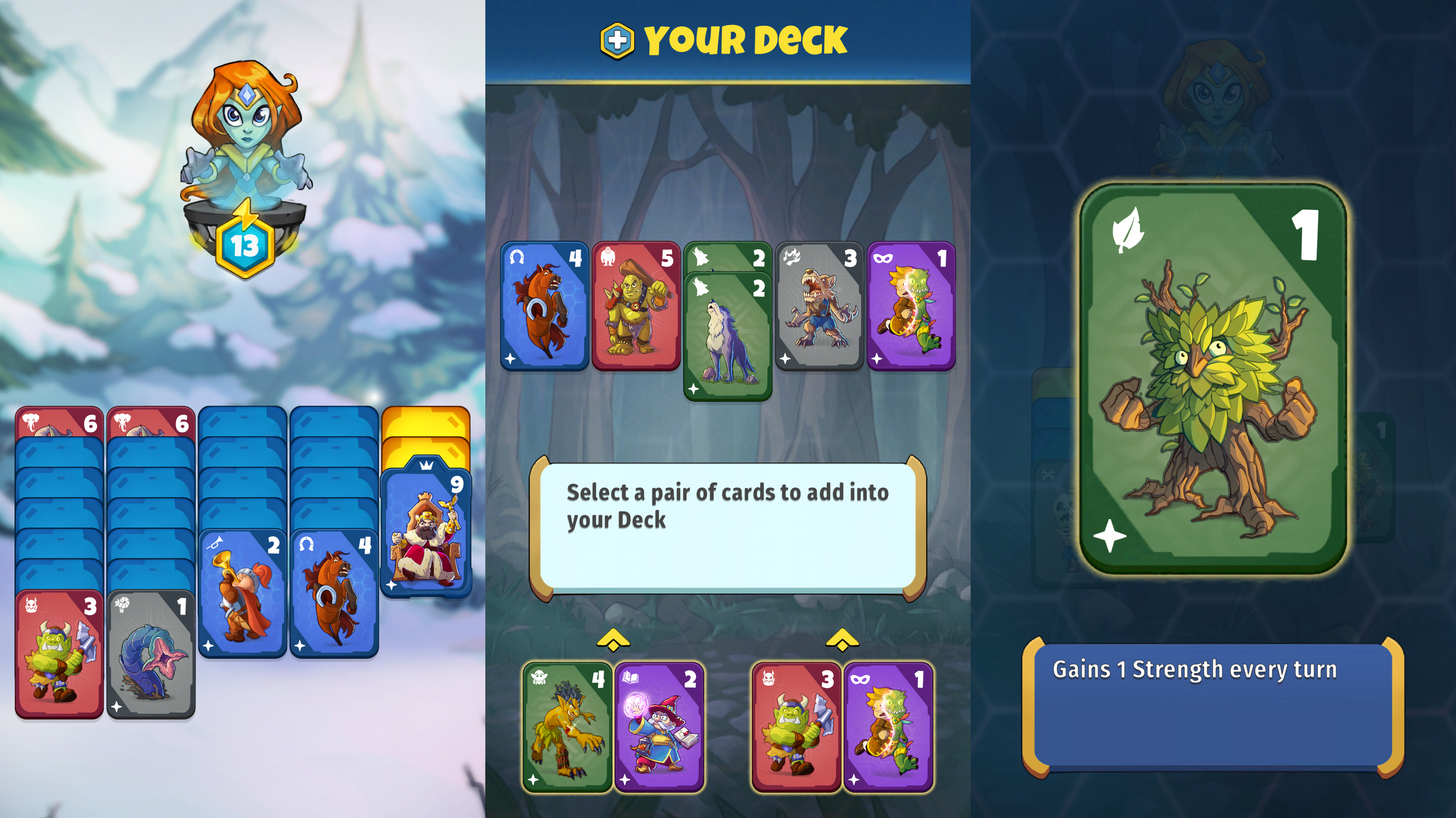 Screenshots showing Cards of Terra