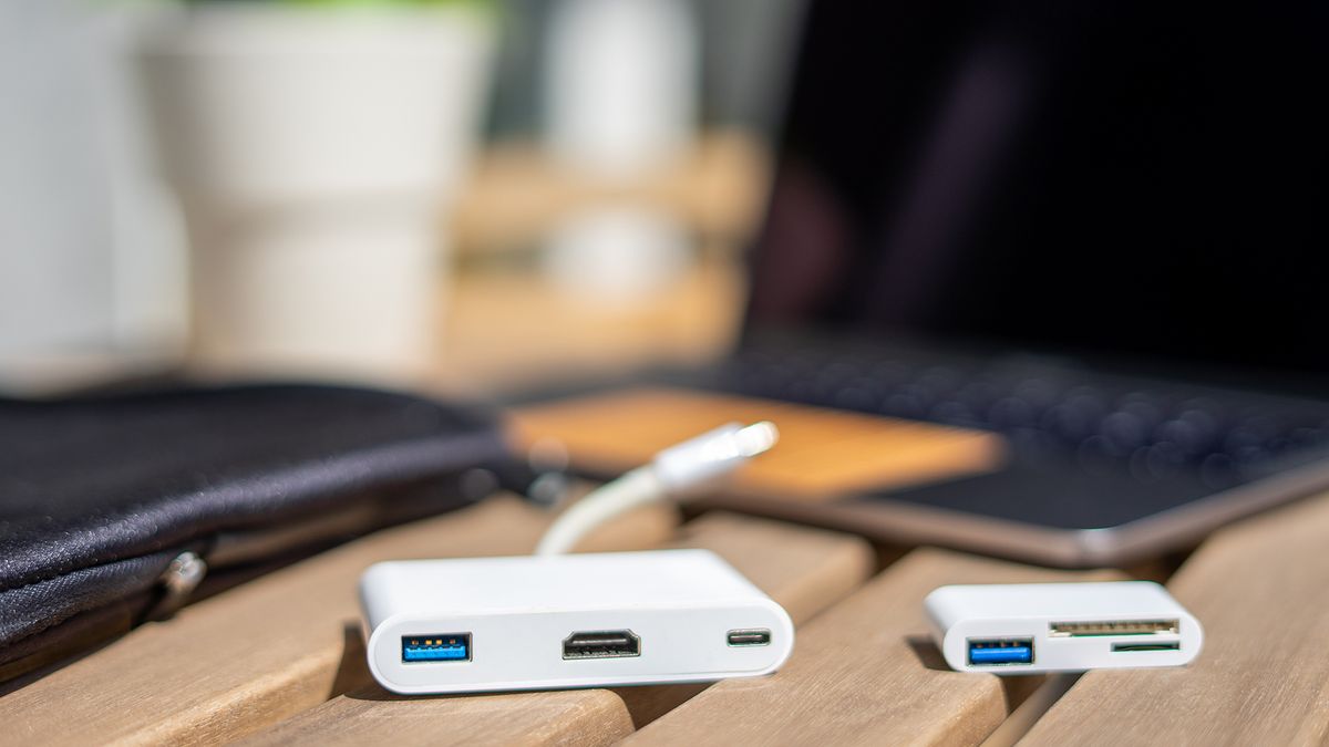 Two USB-C adapters, neither of which are as awesome as a full Thunderbolt 3 dock.