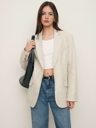 Drew Oversized Linen Blazer