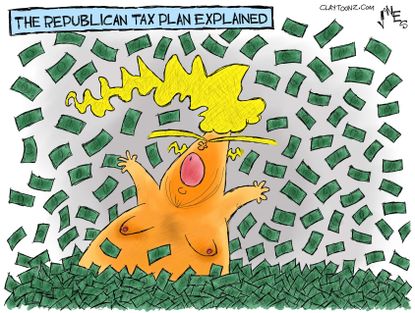 Political cartoon U.S. Trump GOP tax plan
