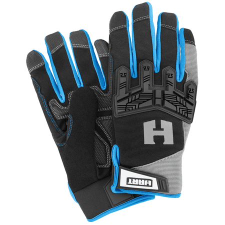 Hart Impact Work Gloves, 5-Finger Touchscreen Capable, Size Medium