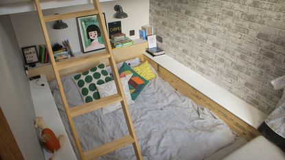 sunken bed in a teenager's room