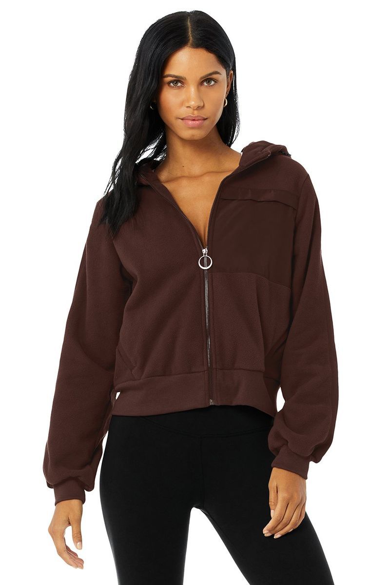 Alo Yoga Halo Jacket in Cherry Cola