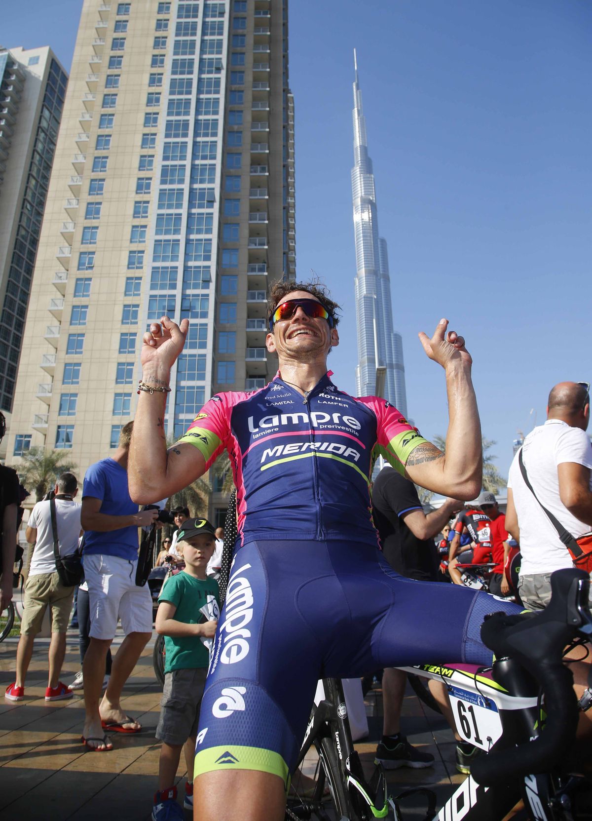 Filippo Pozzato reports for duty at the Dubai Tour.