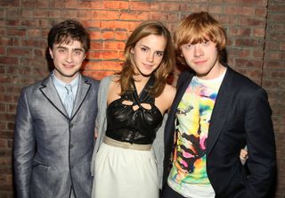 NEW YORK - JULY 09: Actors Daniel Radcliffe, Emma Watson, and Rupert Grint attend the "Harry Potter and the Half Blood Prince" premiere after party at American Museum of Natural History on July 9, 2009 in New York City. (Photo by Stephen Lovekin/Getty Images)