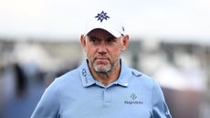 Lee Westwood looks on during the 2025 Open Championship at Royal Portrush