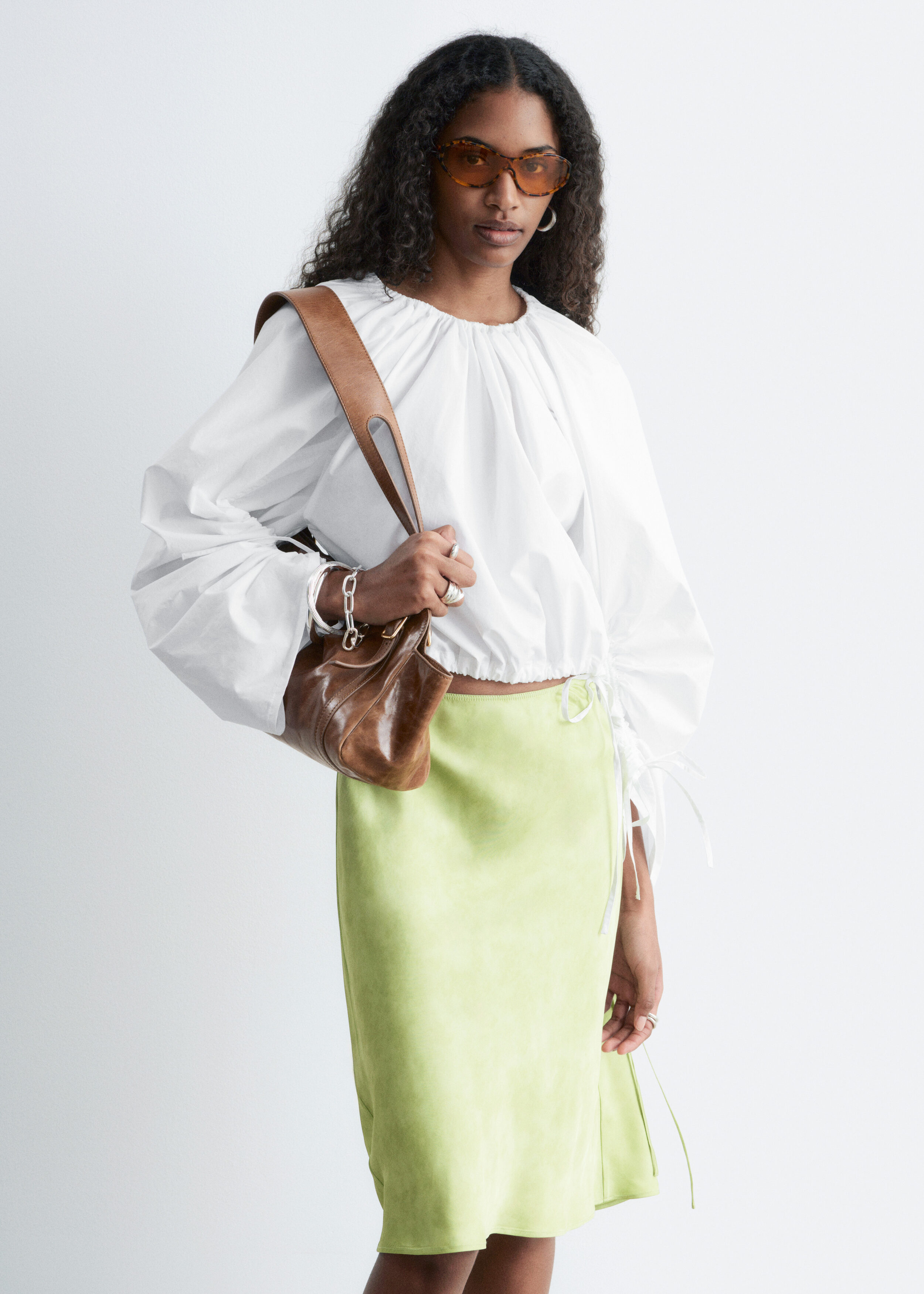 Sculptural Drawstring Blouse
