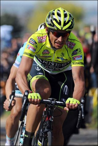 Filippo Pozzato (Farnese Vini-Selle Italia) finished second by the narrowest of margins