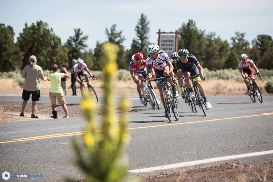 An early breakaway during stage 1 of the Cascade Cycling Classic