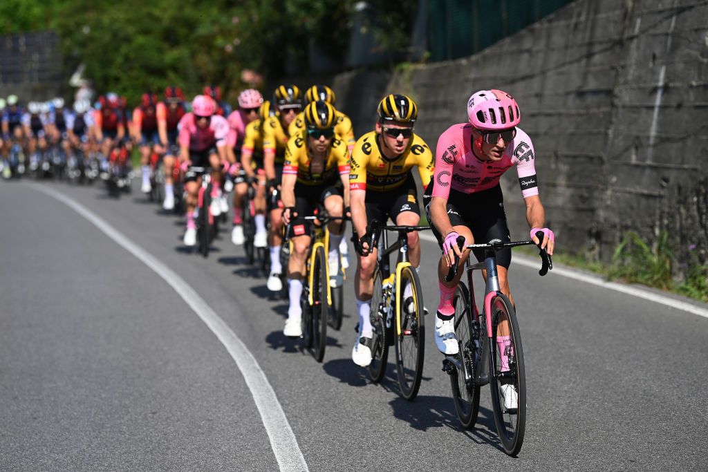 Team EF Education-Easypost at the front of the peloton