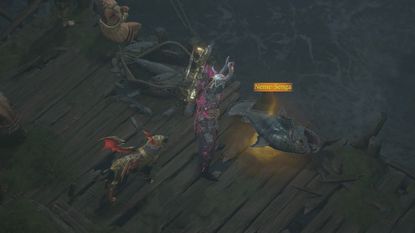 Catching a Neme-Senga fish during the Diablo 4 The One That Got Away quest