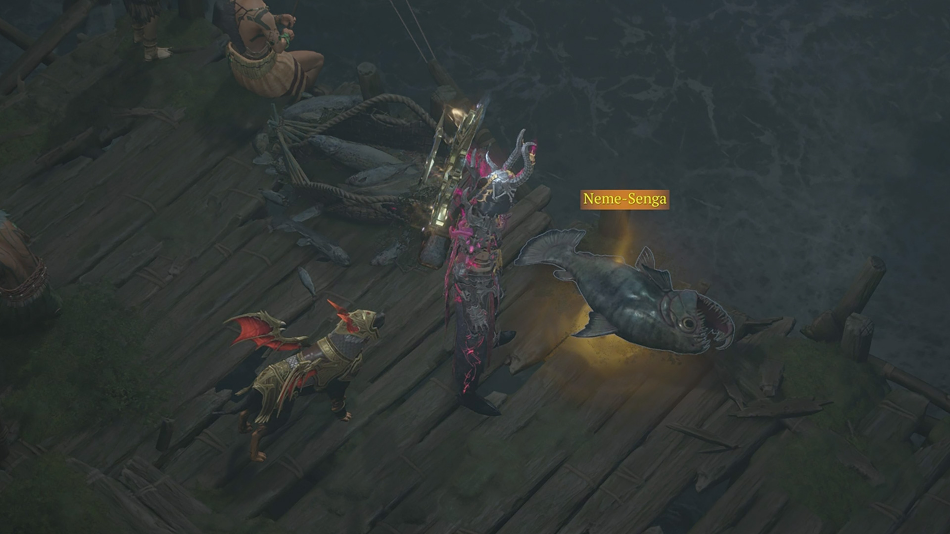 Catching a Neme-Senga fish during the Diablo 4 The One That Got Away quest