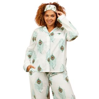 christmas gifts for her woman wearing peacock pjs