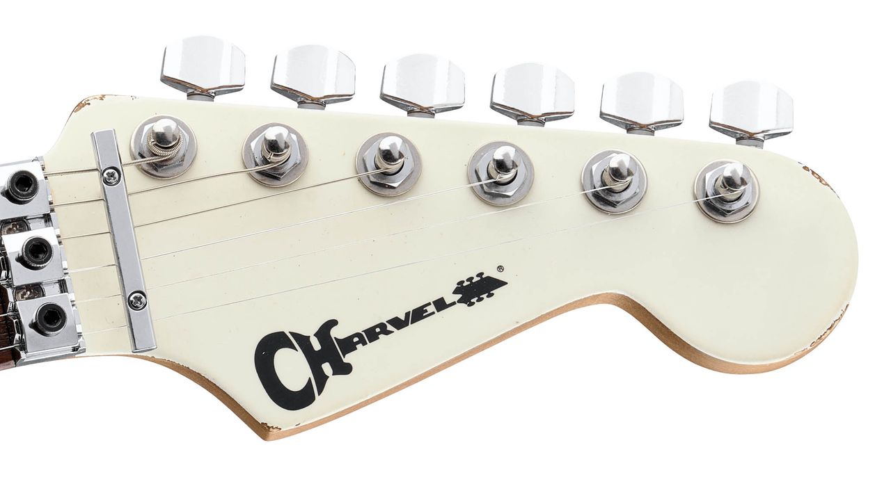 Charvel Limited Edition Super-Stock So-Cal Style 1 in Aged Arctic: this high-performance S-style has a heavily weathered finish, an HSH DiMarzio pickup configuration and a Floyd Rose 1000 Series vibrato.