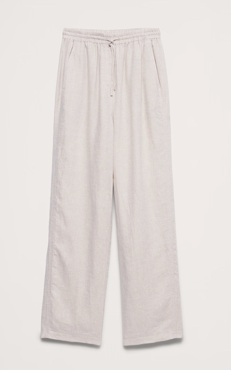 Banana Republic, The Getaway Straight-Leg Pull-On Pant in Linen