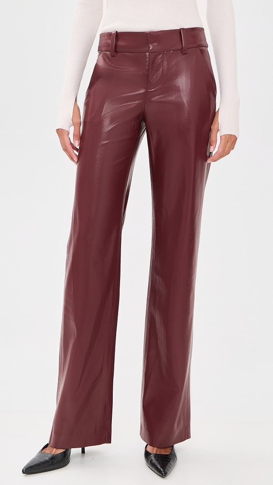 Alexander Mr Faux Leather Slim Straight Trousers - Cognac