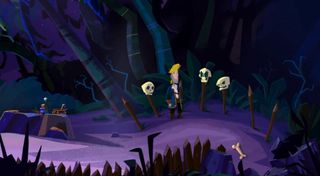 Guybrush chats with Murray in Return to Monkey Island