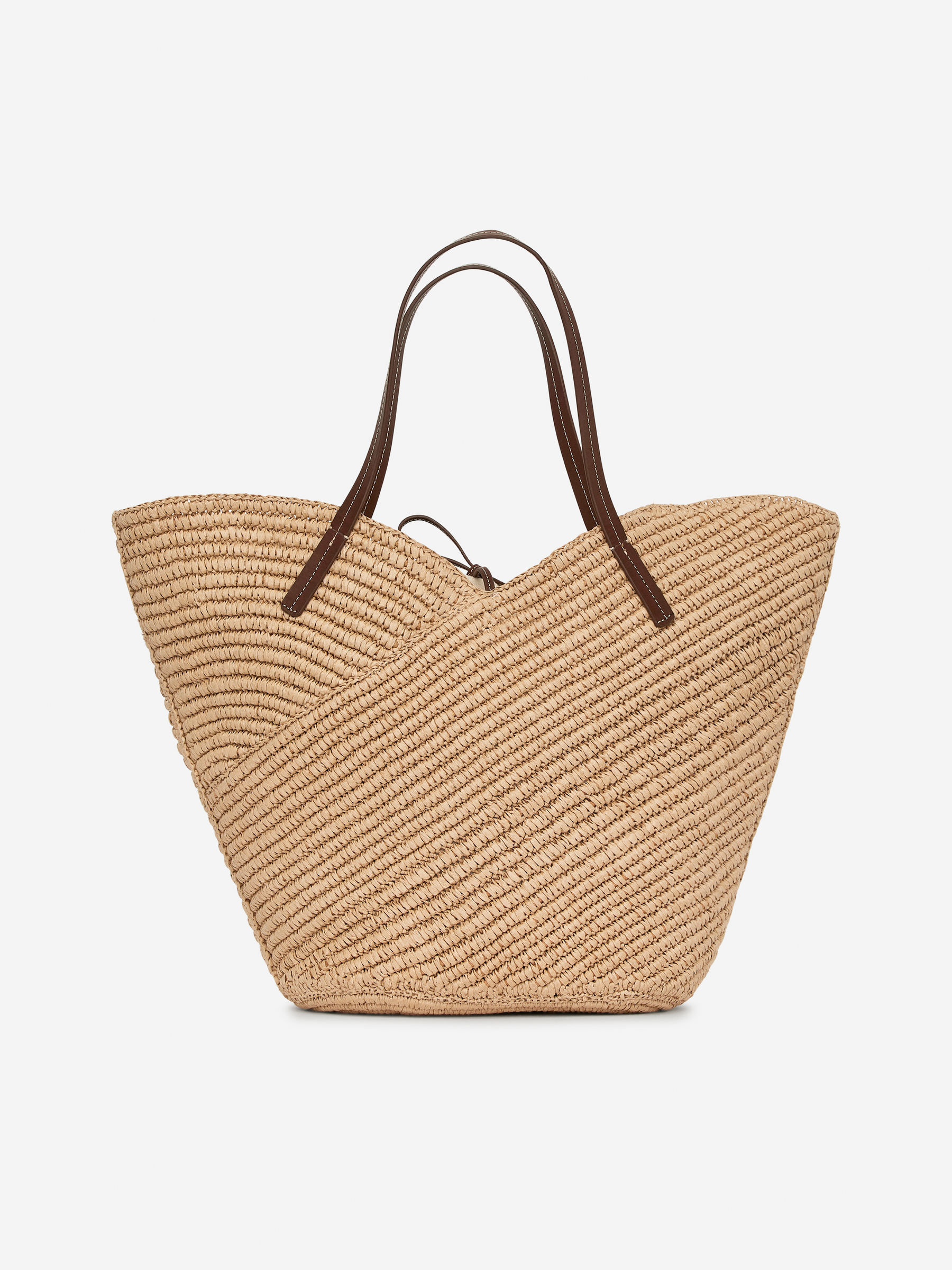 Leather-Detail Straw Tote – Beige – Women – Arket Gb