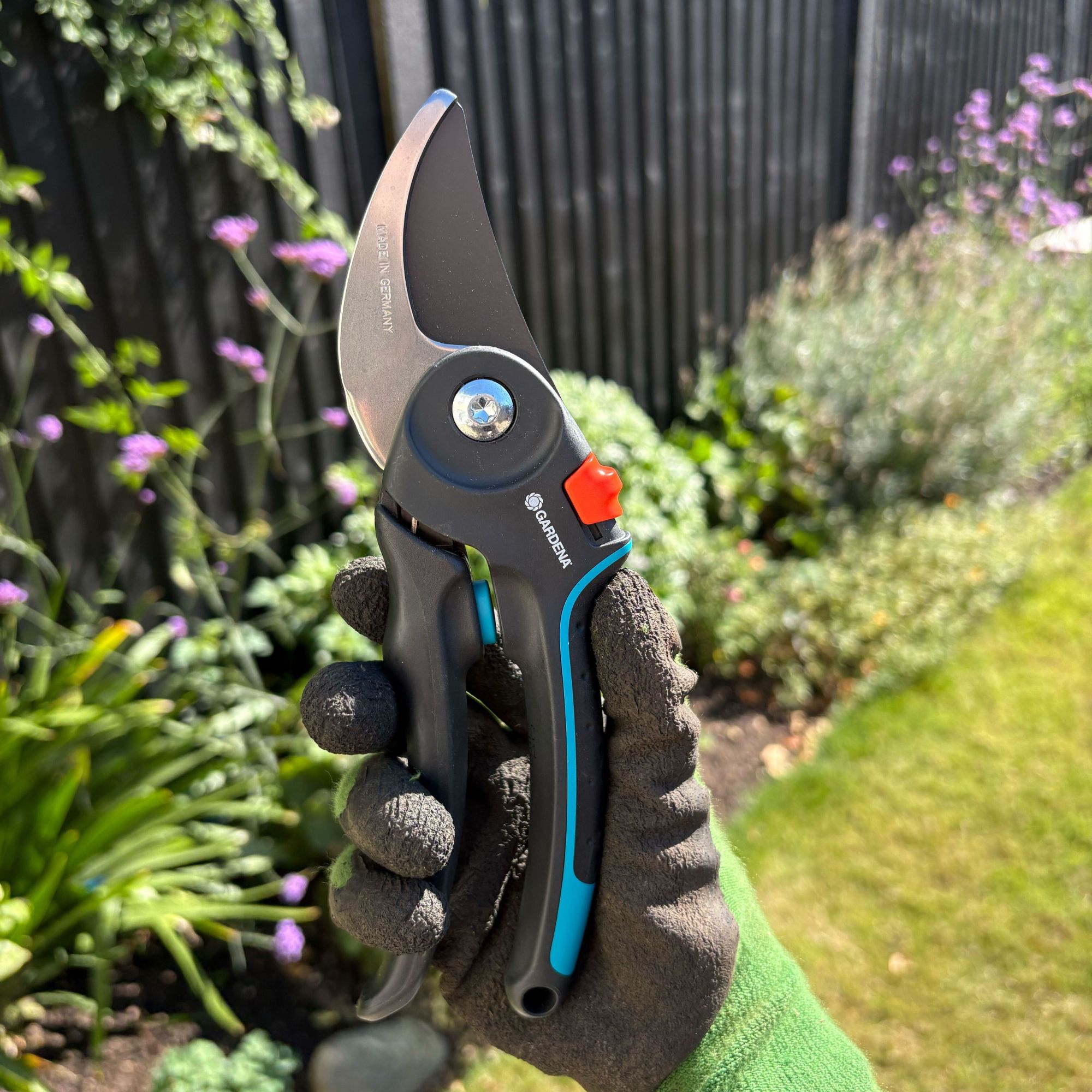 Gardena secateurs in garden
