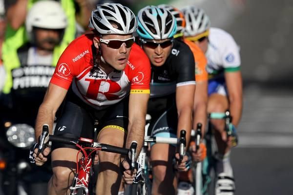 Markel Irizar on the front of the break.