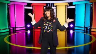 Host Anna Richardson on the set of "Naked Attraction"