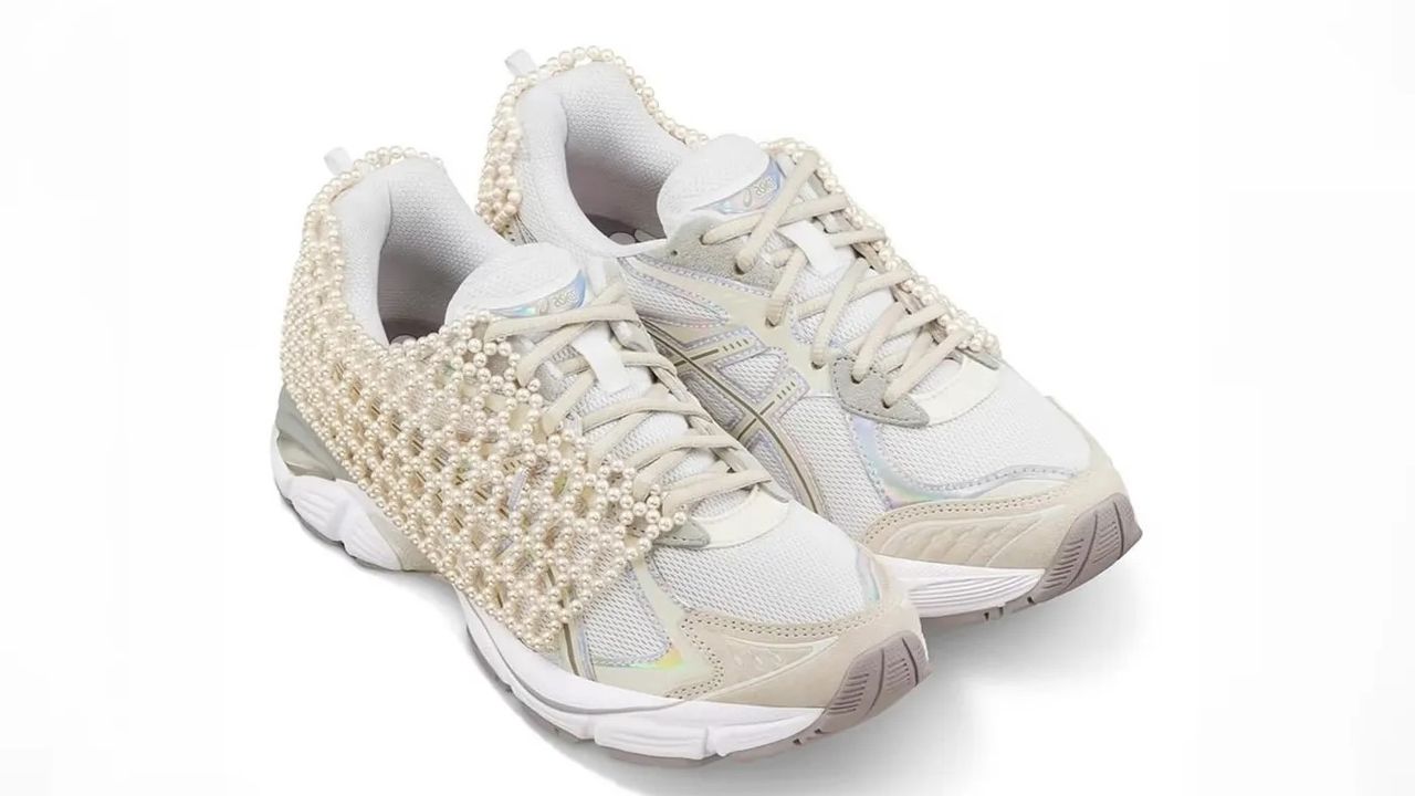 Asics x Tasaki pearl running shoes
