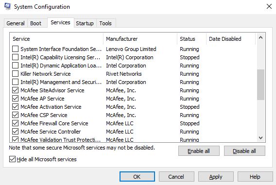 Enable the bottom half, restart, and test.