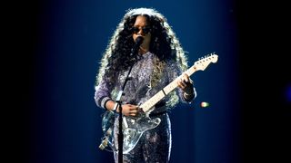 H.E.R. performs onstage during the 61st Annual GRAMMY Awards at Staples Center on February 10, 2019 in Los Angeles, California.