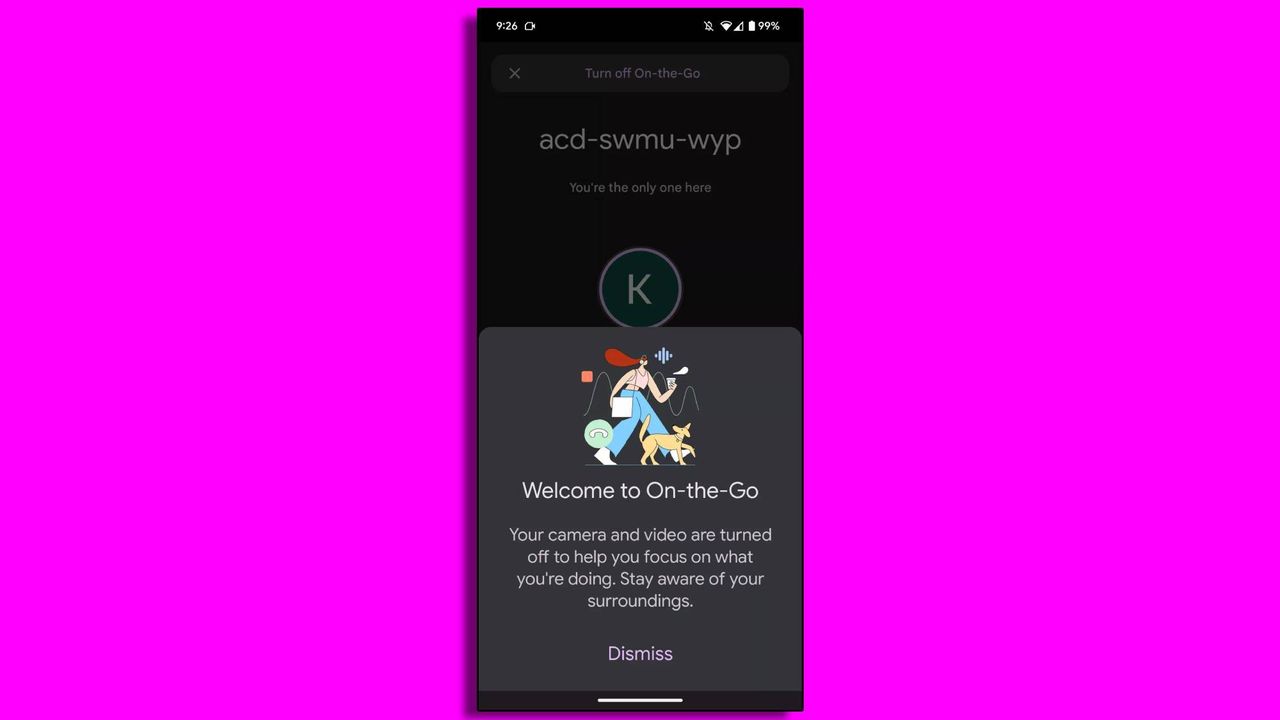 on the go feature screenshot