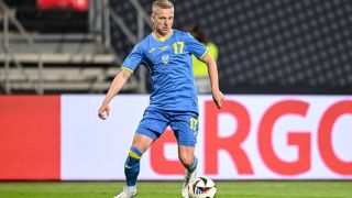 Oleksandr Zinchenko of Ukraine controls the ball during the international friendly match between Germany and Ukraine ahead of Euro 2024