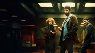 The key image for Dept Q featuring three detectives looking serious