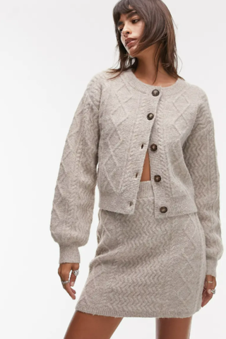 Topshop Cable Stitch Cardigan 