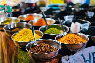 Spices and food in Gokarna, India