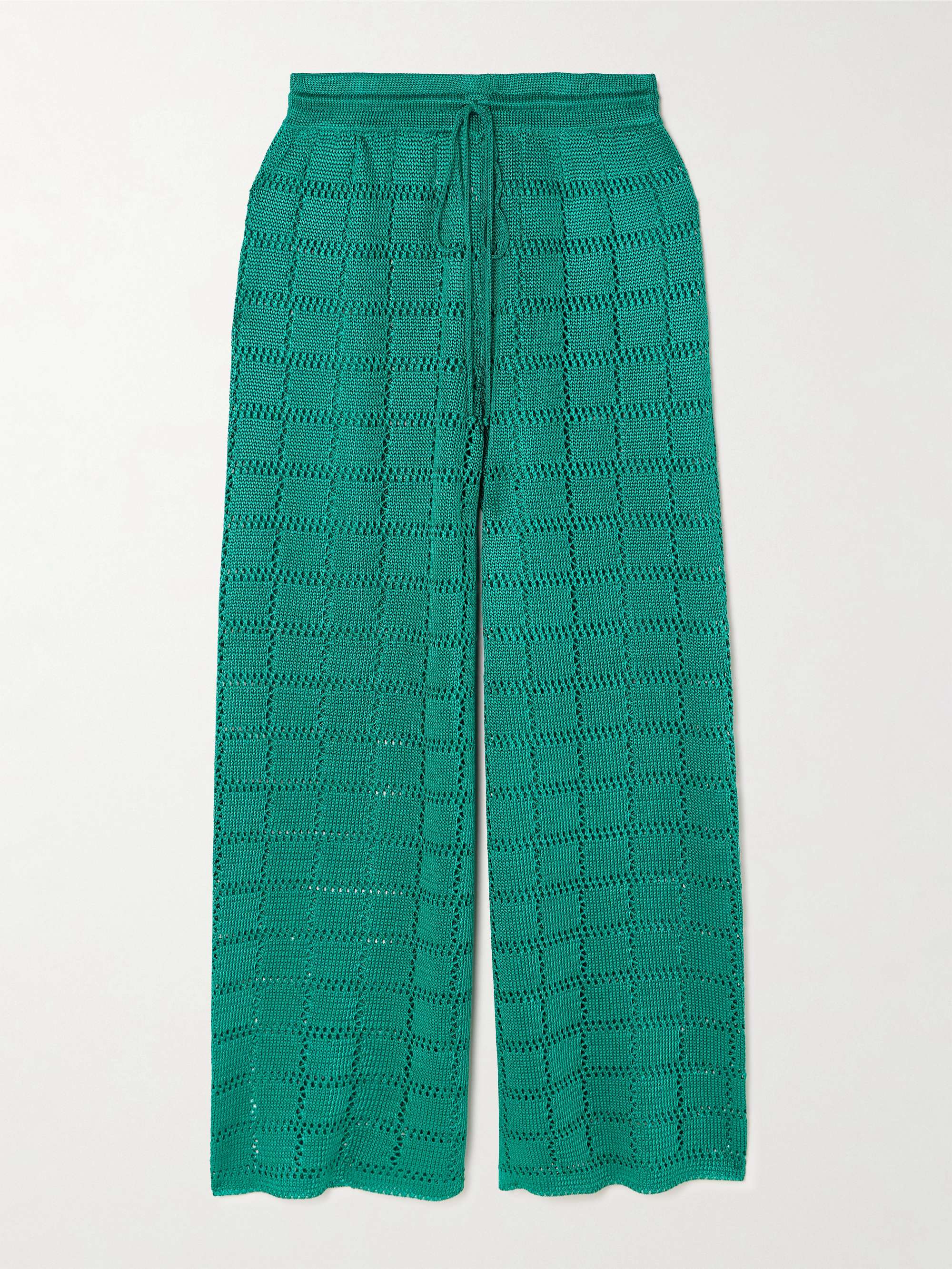 Crocheted Wide-Leg Pants